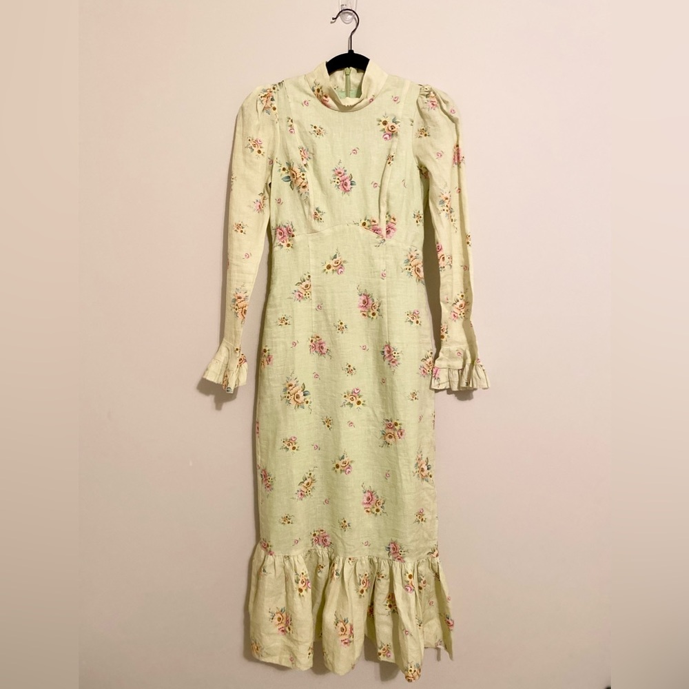 Alemais Floral Maxi Dress in Cream and Pink